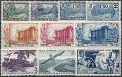 FRANZÖSISCH OZEANIEN, Teilsammlung auf 15 Blättern aus der Zeit ...