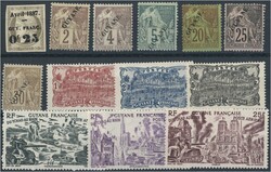 Französisch Guiana, Teilsammlung auf 16 Blättern aus der Zeit ...