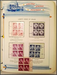 USA 1954/1968, schöne postfrische Eckrand-4er-Blocks mit ...