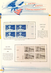 USA 1954/1968, schöne postfrische Eckrand-4er-Blocks mit ...