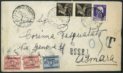 1920 Brief aus TREVISO nach ASMARA/ Ital. Eritrea mit 50 Cent ...