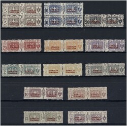 Italienisch Somaliland, Lot mit 13 verschiedenen Werten Paketkarten ...