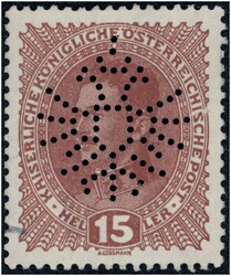 1917 15 Heller Kaiser Karl mit Adlerlochung. "Die Post des ...