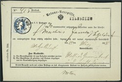 1876/1918 Partie mit 5 Belegen, dabei 2 frankierte Retour-Recepisse, ...