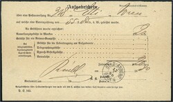 1880 BADEN GELDANWEISUNG 12/3/80, Doppelkreisstempel auf ...