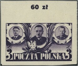 1946 2. Jahrestag der Provisorischen Regierung, 3 Zl. violett ...