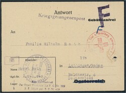 IKA Zensurstempel auf der Rückseite eines gebührenfreien ...