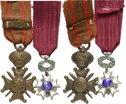 BELGIEN Kronenorden Konvolut von 2 Stück Belgischer Kronenorden ...