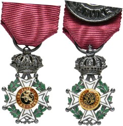 BELGIEN Leopoldorden Miniatur des Ritterkreuzes, Silber mit Gold ...