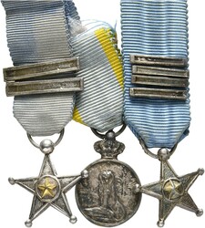 BELGIEN Kolonialorden Konvolut von 4 Miniaturen 2x Kongo Dienstkreuz, ...