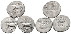 GRIECHISCHE MÜNZEN Lot Lot (3). Lot aus 3 Drachmen von Dyrrhachion. ...