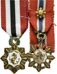PHILIPPINEN  Orden für Verdienste 2 Miniaturen, Silber bzw. Bronze ...