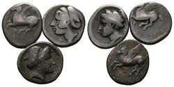 GRIECHISCHE MÜNZEN Lot Lot (3). Lot aus 3 Drachmen aus Korinth. ...