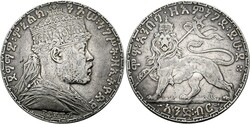ÄTHIOPIEN Menelik II. 1889-1913 Birr EE 1895 Paris kl. Kratzer ...