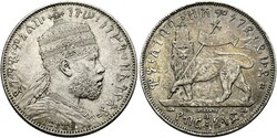 ÄTHIOPIEN Menelik II. 1889-1913 1/2 Birr EE 1889 A Paris Katalog: ...