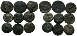 GRIECHISCHE MÜNZEN Lot Lot (9). Lot aus 9 karthagischen ...