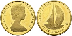 BERMUDA 50 Dollars (4,05g) 1977 originalverpackt Katalog: Fr. 5