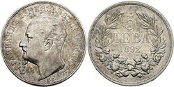 BULGARIEN Ferdinand I. 1887-1918 5 Leva 1892 KB Kremnitz Katalog: KM ...