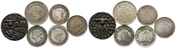 CEYLON - SRI LANKA Lot 6 Stück; 25 Cents 1893; 10 Cents 1892, 1893, ...