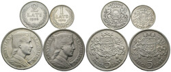 LETTLAND - 1. Republik 1922-1939 Lot 4 Stück; 5 Lati 1929, 1931 2 ...