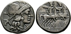 RÖMISCHE REPUBLIK M. Iunius Silanus Denarius (3,48 g), Roma, 145 v. ...