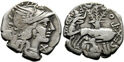 RÖMISCHE REPUBLIK Sex. Pompeius Faustulus Denarius (3,80 g), Roma, ...
