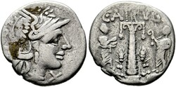RÖMISCHE REPUBLIK C. Minucius Augurinus Denarius (3,72 g), Roma, 135 ...
