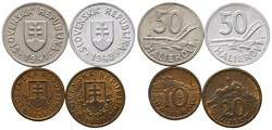 SLOWAKEI - Republik 1939-1945 Lot 4 Stück; 50 Halierov 1941, 1943; ...