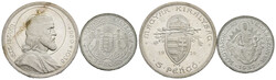UNGARN Miklos Horthy 1920-1944 Lot 2 Stück; 5 Pengo 1938 Todestag ...