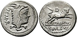 RÖMISCHE REPUBLIK L. Thorius Balbus Denarius (3,91 g), Roma, 105 v. ...
