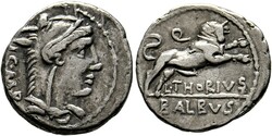 RÖMISCHE REPUBLIK L. Thorius Balbus Denarius (4,01 g), Roma, 105 v. ...