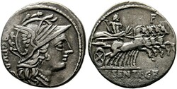 RÖMISCHE REPUBLIK L. Sentius C.f. Denarius (3,72 g), Roma, 101 v. ...
