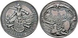 AR-Schützenmedaille (29,25g), (41mm) 1897 von Balmberger. Auf das ...