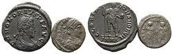 Lot (2) Lot von 2 Bronzemünzen des Honorius, darunter eine AE2 aus ...