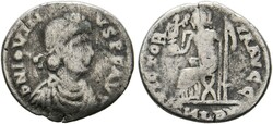 Siliqua (1,41g) 411-413 n. Chr. Lugdunum (Lyon), Büste mit ...