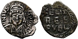 1/2 Siliqua (0,96g) 567-ca. 574 n. Chr. Karthago, Büste mit Helm, ...