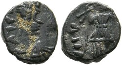 AE-Münze (1,29g) ca. 5. Jhdt. n. Chr. Büste mit Perlendiadem, ...