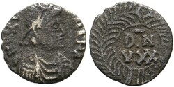 1/4 Siliqua (zu 25 Denarii) (0,49g) 484-496 n. Chr. Karthago, Büste ...