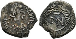 1/2 Siliqua (zu 50 Denarii) (1,06g) 496-523 n. Chr. Karthago, Büste ...