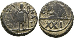 21 Nummi (8,75g) Karthago Soldat mit Lanze / XXI (im Abschnitt), ...