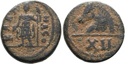 12 Nummi (5,49g) Karthago Soldat mit Lanze / XII (im Abschnitt), ...