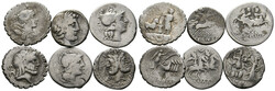 Lot Römische Republik (6) Lot von 6 Denarii der Republik. ...