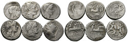 Lot Römische Republik (6) Lot von 6 Denarii der Republik. ...