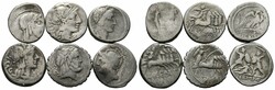 Lot Römische Republik (6) Lot von 6 Denarii der Republik. ...
