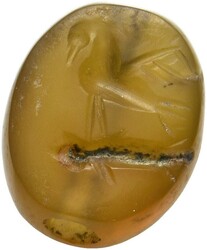 Stempelsiegel (Intaglio) (15mm) aus Chalzedon, Levant, ca. 1.-4. Jh. ...