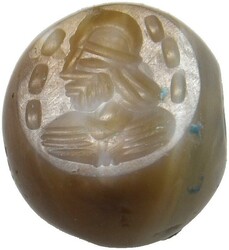 Sasanidisches Stempelsiegel aus Achat (11mm) ca. 3.-7. Jh. n. Chr. ...