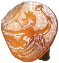 Römische Gemme (Intaglio) (10mm) aus Karneol, ca. 1.-3. Jh. n. Chr. ...