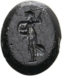 Römische Gemme (Intaglio) (13mm) aus Glaspaste, ca. 1.-3. Jh. n. Chr ...