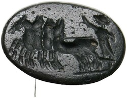 Römische Gemme (Intaglio) (13mm) aus Hämatit, ca. 1.-4. Jh. n. Chr. ...