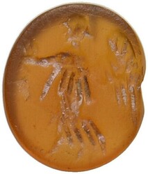 Römische Gemme (Intaglio) (9mm) aus Karneol, ca. 1.-4. Jh. n. Chr. ...